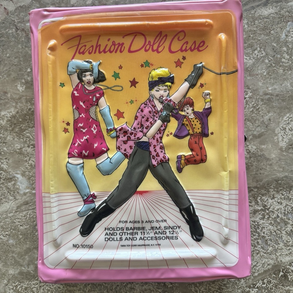 Vintage 1980's 13" 3-D Fashion Doll Carrying Case-Barbie, Jem, Sindy